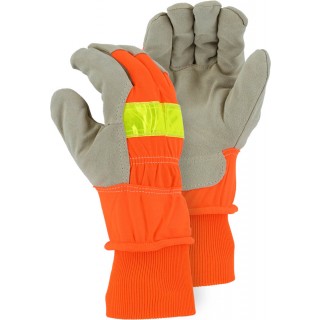 1960 Majestic® Glove Winter Lined Split Pigskin Leather Palm Glove with High Visibility Woven Back